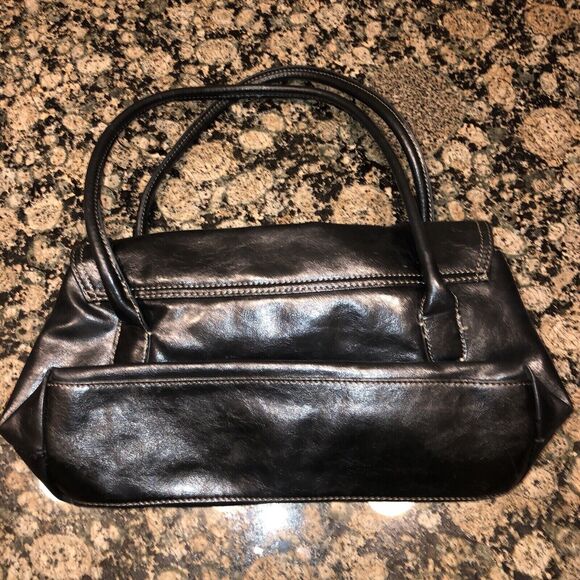Carryland Black Faux‎ Leather Handbag Two Handle - Picture 2 of 6